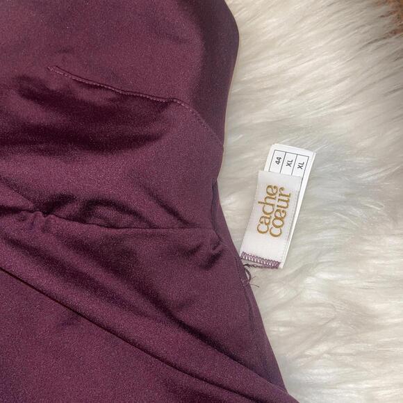 New CACHE COEUR Maternity MALIBU REVERSIBLE Floral & Solid ONE-PIECE SWIMSUIT XL - Picture 11 of 11